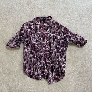 Ann Taylor button up short sleeve blouse